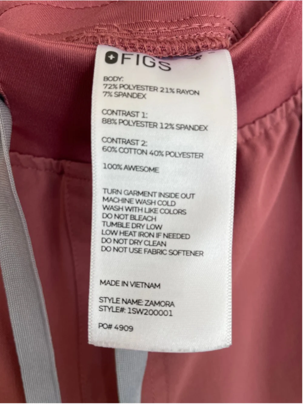 FIGS Scrub Set 3XL Mauve Casma Top Zamora Jogger Pants Technical Collection